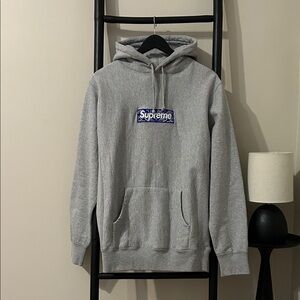 Supreme 100% Authentic Box Logo Hoodie - Blue Bandana